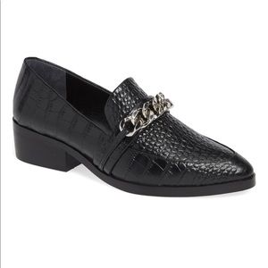Tony Bianco Molly Croc Chain Loafer NWT